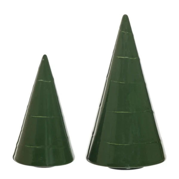 Keramik-Tannenbaum „Hunting Green“ – schlichtes Weihnachten in tiefem Grün- 2 Größen - H13cm