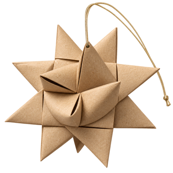Fröbelstern aus Papier in Natur Ø 16 cm zum Aufhängen