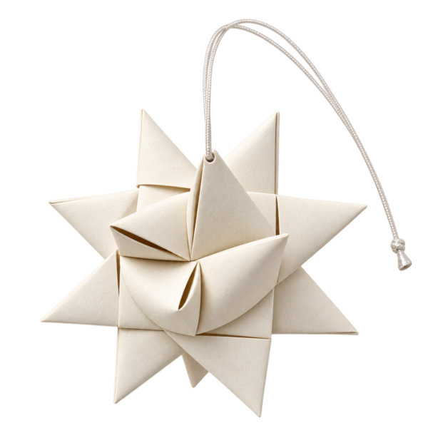 Weißer Fröbelstern aus Papier Ø 16 cm zum Aufhängen