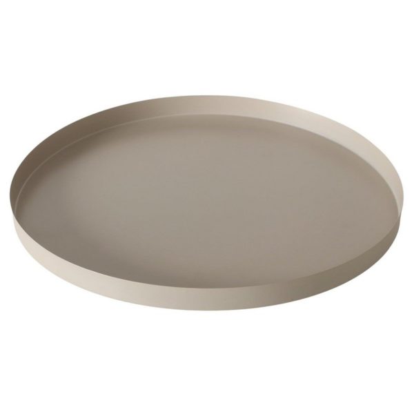 RONDELLA rundes Tablett aus Eisen in Beige 51 cm