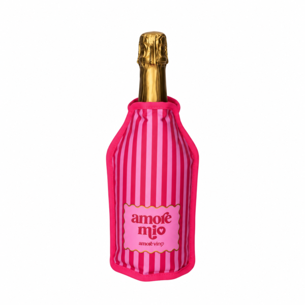 FROID Kühlmanschette Amore Mio pink rosa gestreift für Wein und Sekt