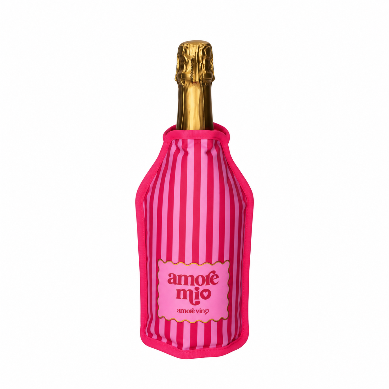 FROID Kühlmanschette Amore Mio pink rosa gestreift für Wein und Sekt