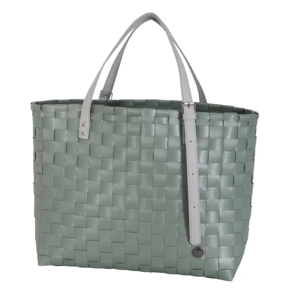Handed By OLIVIA handgeflochtene Tasche in Sage Green Salbeigrün