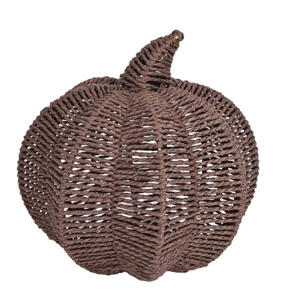 Großer Paperrope Kürbis in Braun Ø 29 cm als natürliche Herbstdeko