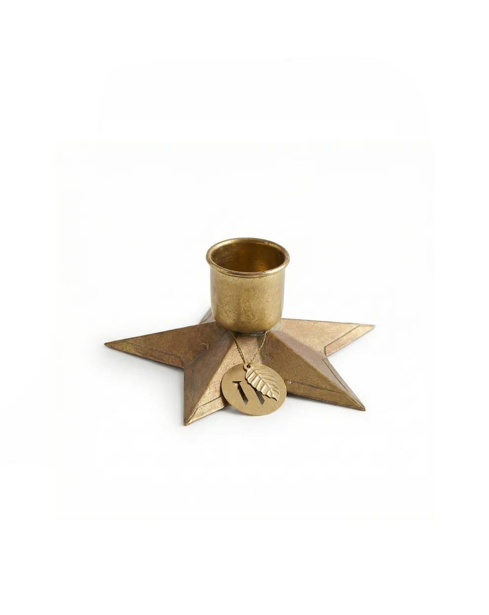 Kleiner Kerzenhalter „Golden Star“ in Messingoptik