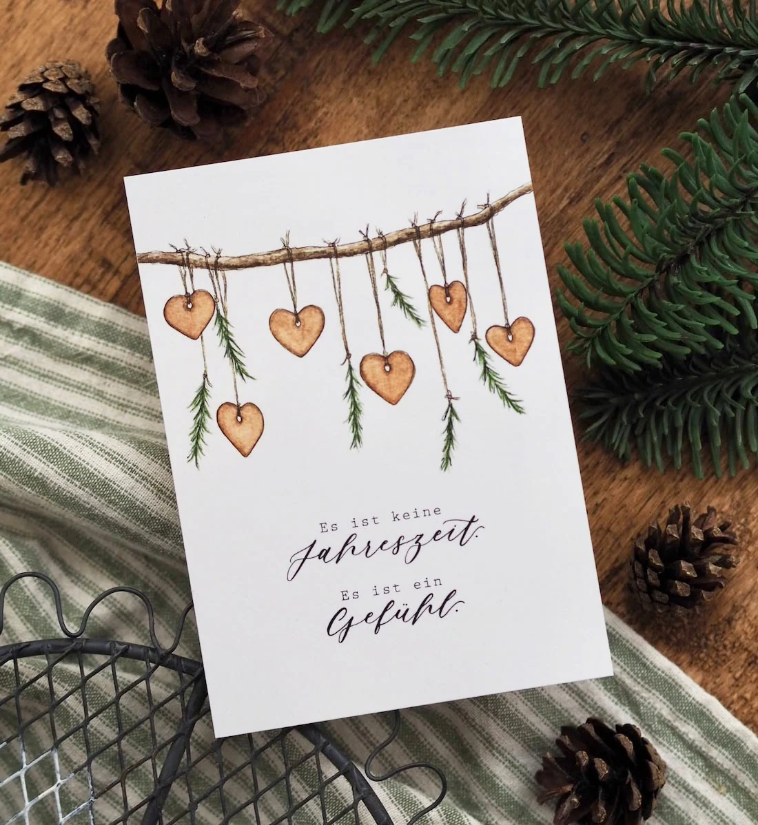 Postkarte Lebkuchengirlande – süße Weihnachtsgrüße