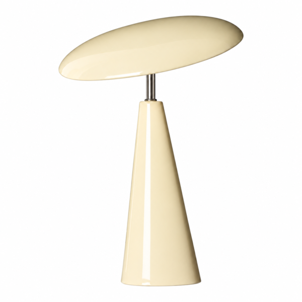 LED-Tischlampe Audrey in Creme mit magnetischem Kugelkopf, drei Lichtnuancen und wiederaufladbarem Akku