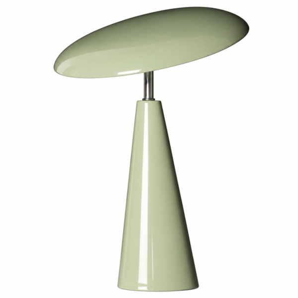 LED-Tischlampe Audrey in Salbeigrün, kabellos und wiederaufladbar, mit magnetischem Kugelkopf und drei Lichtnuancen